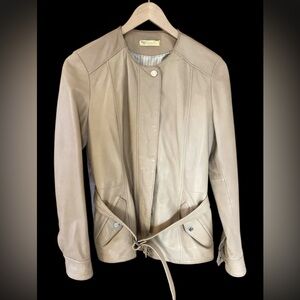 Massimo Dutti Tan Leather Jacket, Tagged large fits medium, soft leather!